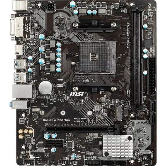 MSI Płyta główna B450M-A PRO MAX AM4 2DDR4 DVI/HDMI M.2 uATX