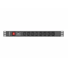 Lanberg Listwa zasilająca Rack PDU 19 cali 1U 16A 8X IEC C13 2m czarna C20