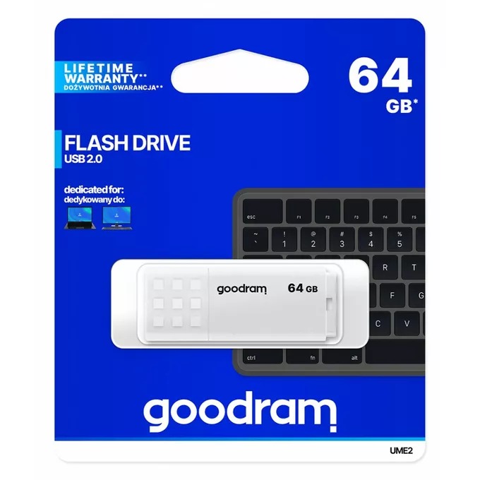 GOODRAM Pendrive UME2 64GB USB 2.0 Biały