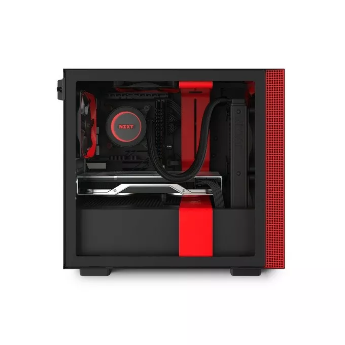 NZXT Obudowa H210 z oknem, Czarno-czerwona