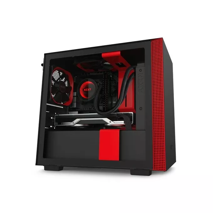 NZXT Obudowa H210 z oknem, Czarno-czerwona