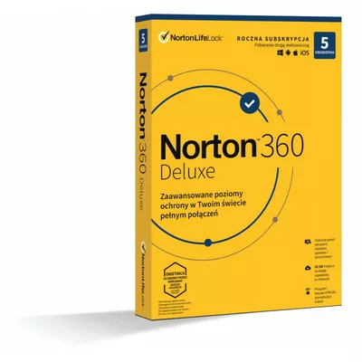 Norton Norton 360 Delux 50GB PL 1 użytkownik, 5 urz±dzeń, 1 rok 21408667