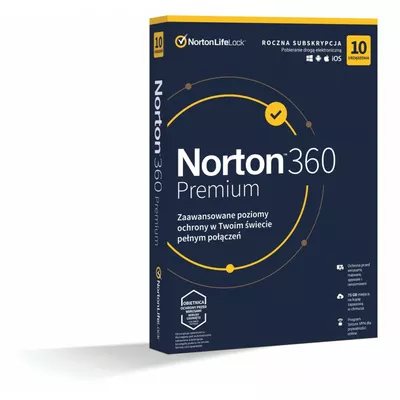 Norton Norton 360 Premium 75GB PL 1 użytkownik, 10 urz±dzeń, 1 rok 21408749