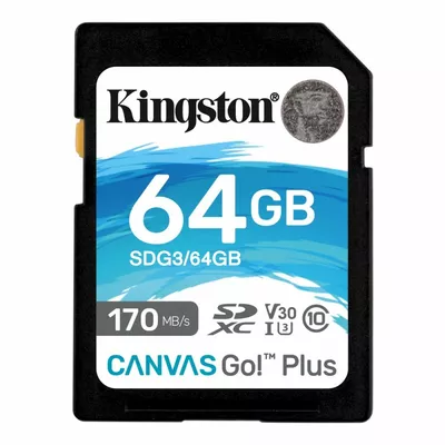 Kingston Karta pamięci SD  64GB Canvas Go Plus 170/70MB/s CL10 U3 V30