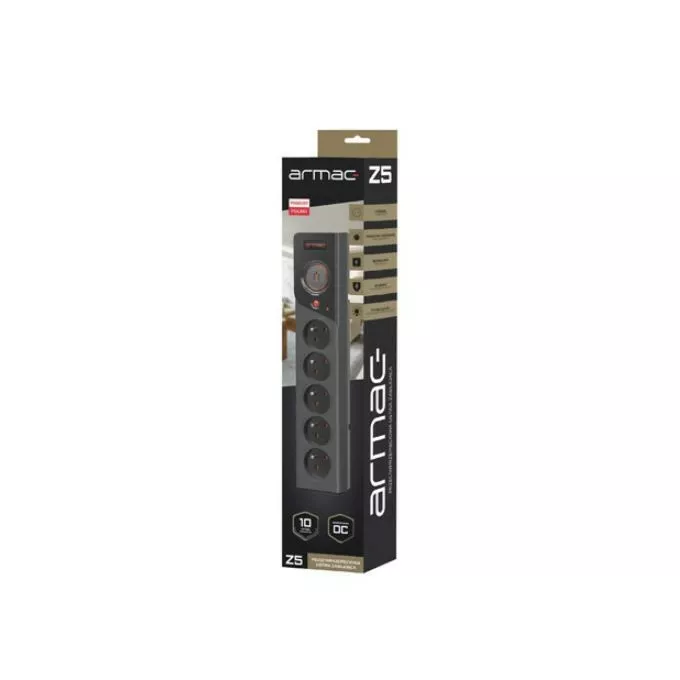 Armac Listwa zasilająca Z5 3m 5x230V 10A  Z5/30/CZ czarna