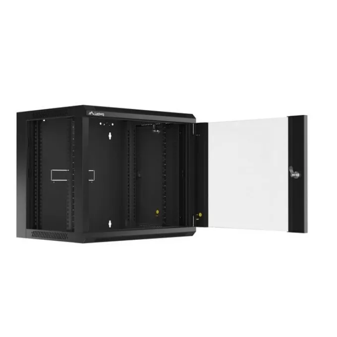 Lanberg Szafa instalacyjna RACK wisząca 19 cali 9U 570X450 CZARNA SZYBKI MONTAŻ