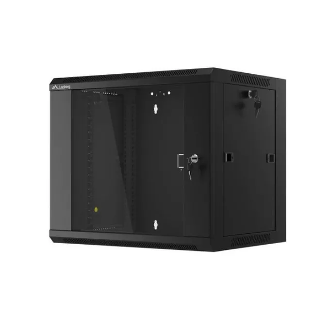 Lanberg Szafa instalacyjna RACK wisząca 19 cali 9U 570X450 CZARNA SZYBKI MONTAŻ