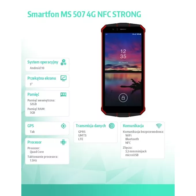 Maxcom Smartfon MS 507 4G NFC STRONG