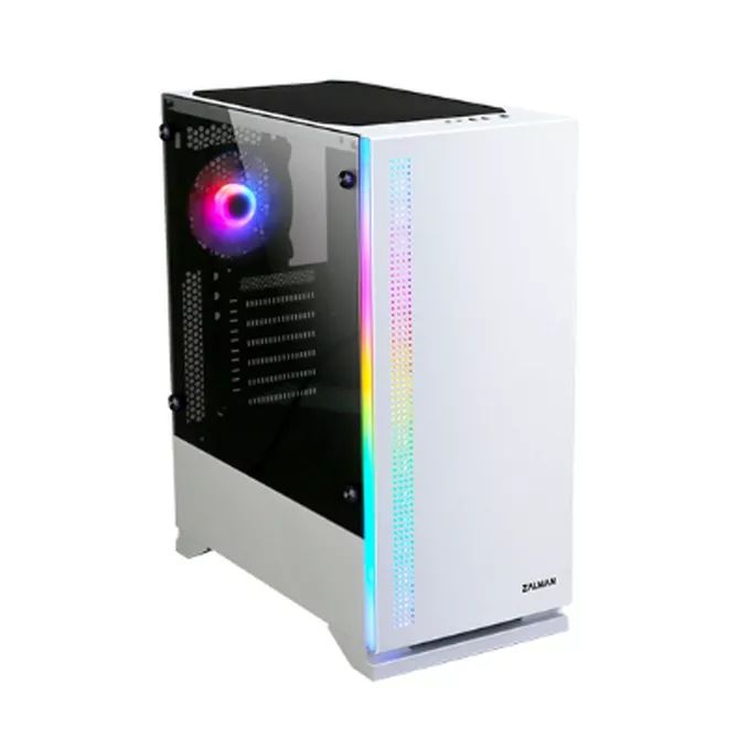Zalman Obudowa S5 WHITE ATX Mid Tower PC Case RGB fan TG