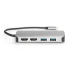 Digitus Stacja dokująca USB Typ C 8 portów Dual Monitor portów 4K 30Hz PD 3.0 RJ45 SD microSD HQ aluminiowa