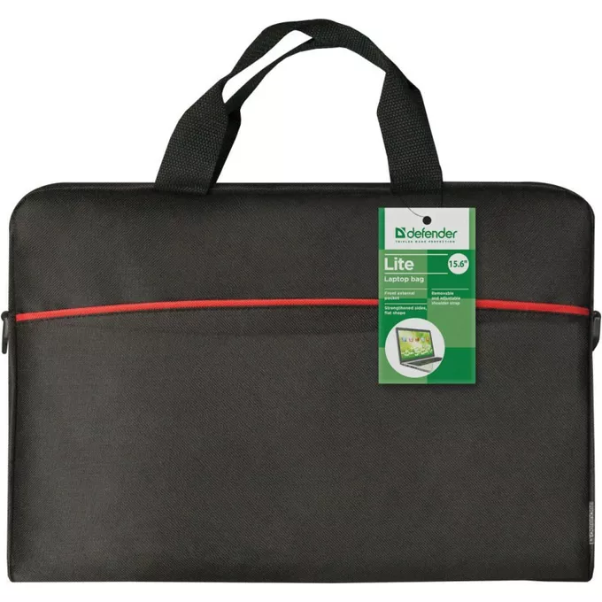 Defender TORBA LITE 15,6 CZARNA WZMOCNIONE BOKI, PLASKI KSZTALT