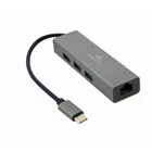 Gembird Hub 3 portowy USB 3.1 z kartą sieciową
