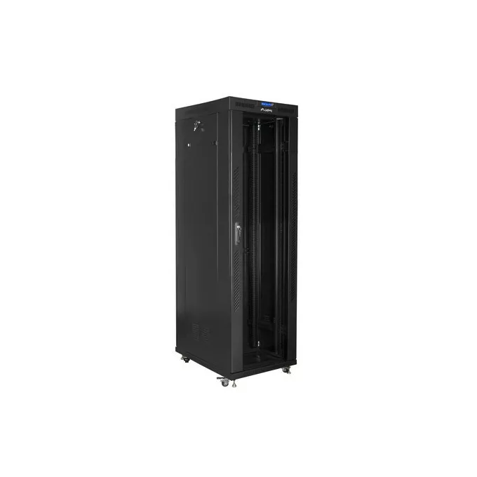 Lanberg Szafa instalacyjna rack stojąca 19 42U 800x800 czarna, drzwi szklane LCD (Flat pack)