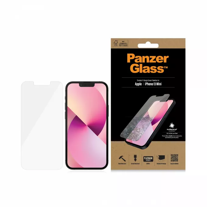 Panzerglass Szkło hartowane Super + iPhone 13 Mini 5,4 Standard Anti Bacterial