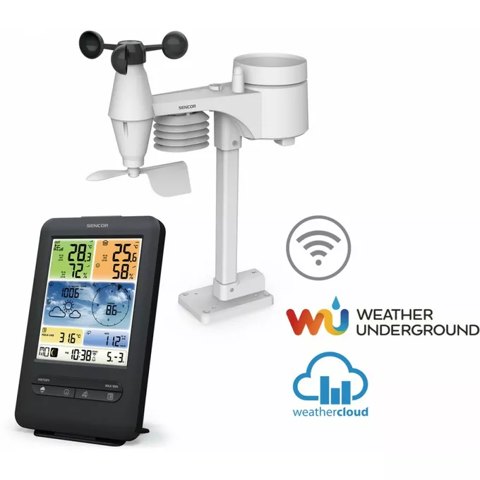 Sencor Pofesjonalna stacja pogody z Wifi SWS 9898 WiFI czujnik 5w1