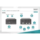 Digitus Przełącznik KVM 2 portowy HDMI, Dual Display, 4K 30Hz