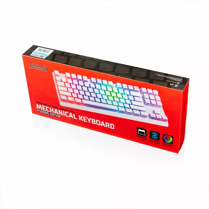 MODECOM Przewodowa klawiatura mechaniczna RGB PUDDING EDITION biała