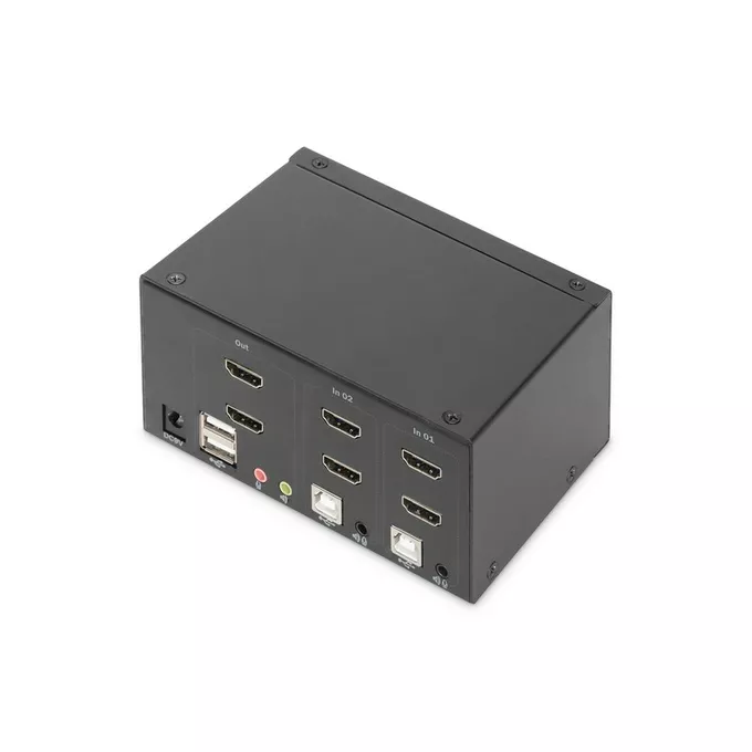 Digitus Przełącznik KVM 2 portowy HDMI, Dual Display, 4K 30Hz