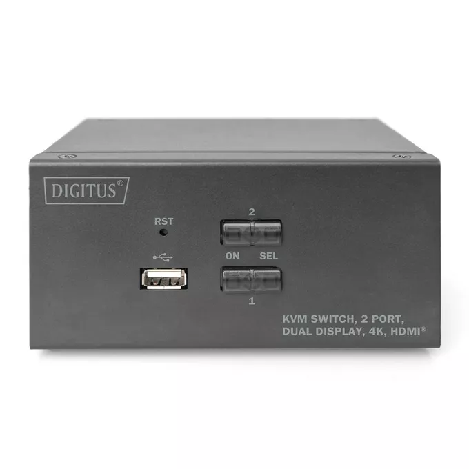 Digitus Przełącznik KVM 2 portowy HDMI, Dual Display, 4K 30Hz