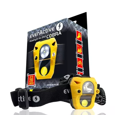 everActive Latarka czołowa diodowa 200 lumenów COBRA HL250