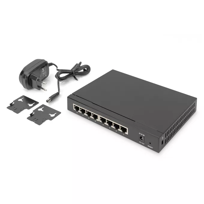 Digitus Switch niezarządzalny 2.5 Gigabit Ethernet Desktop 8-portów 10/100/1000/2500Mbps