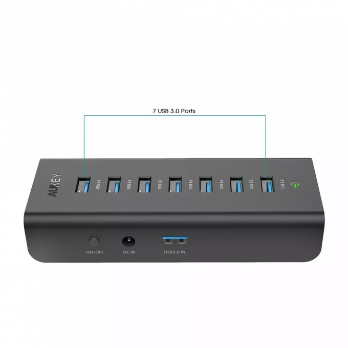 AUKEY CB-H3 aktywny HUB USB | 7w1 | 7xUSB 3.0