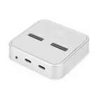 Digitus Stacja dokująca do dysków SSD M.2 NVMe + M.2 SATA z czytnikiem kart SD-Express, USB-C, Srebrna