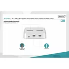 Digitus Stacja dokująca do dysków SSD M.2 NVMe + M.2 SATA z czytnikiem kart SD-Express, USB-C, Srebrna