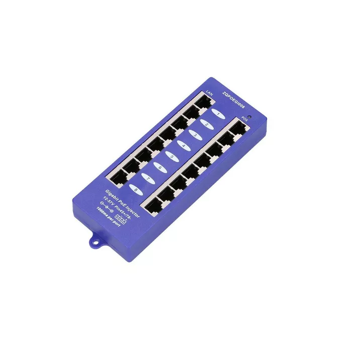 Extralink PoE Injector 8 portów Gigabit