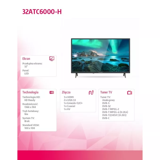 Allview Telewizor LED 32 cale 32ATC6000-H