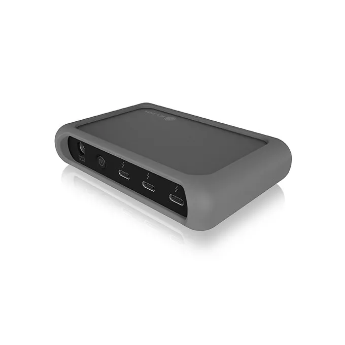 IcyBox Hub IB-HUB801-TB4 Thunderbolt 4 HUB, 3x Thunderbolt 4 do 40 Gbit/s i 1x USB 3.2 Gen2 Type-A do 10 Gbit/s