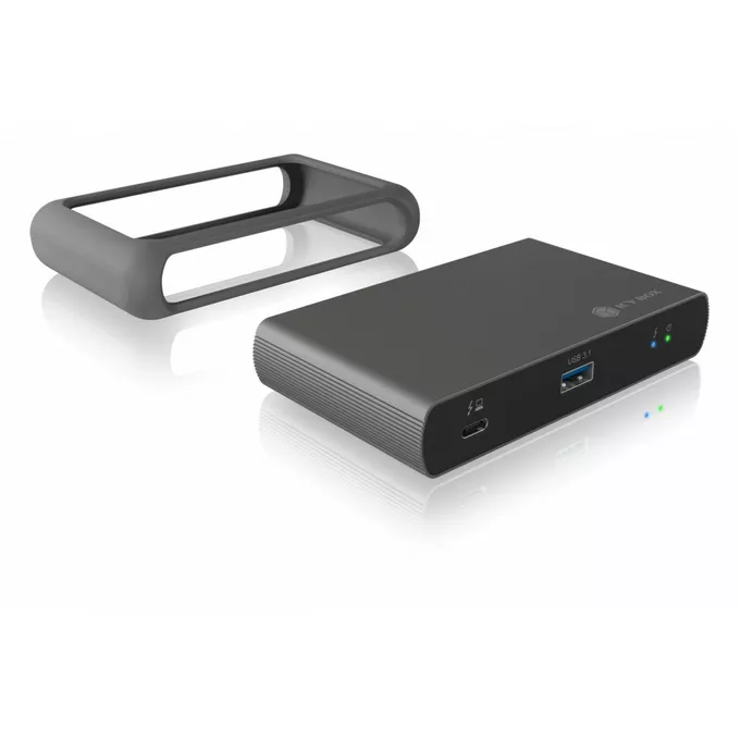 IcyBox Hub IB-HUB801-TB4 Thunderbolt 4 HUB, 3x Thunderbolt 4 do 40 Gbit/s i 1x USB 3.2 Gen2 Type-A do 10 Gbit/s