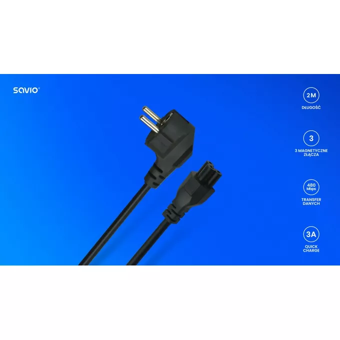 Savio Kabel zasilający koniczynka, 3m, CL-158