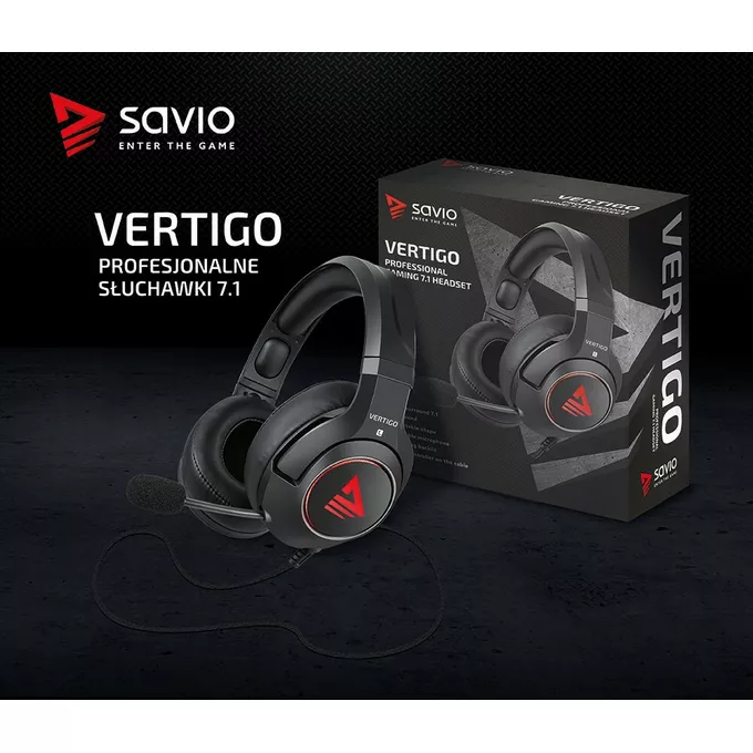 Savio Słuchawki Gamingowe z mikrofonem, Vertigo