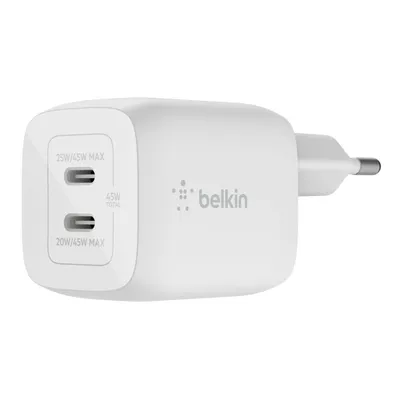 Belkin Podwójna ładowarka ścienna USB-C GaN z PPS 45 W