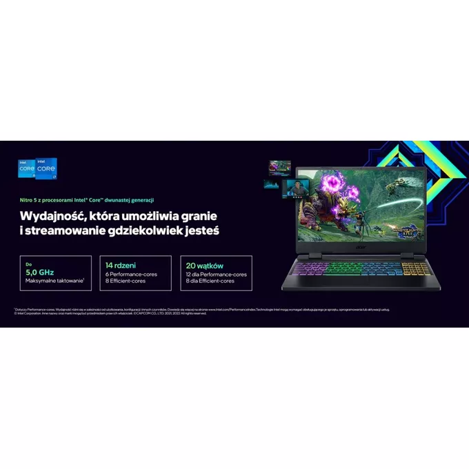 Acer Notebook Nitro 5 AN515-58-55KH    WIN11H/i5-12500H/8GB/512 SSD/RTX3050/15.6