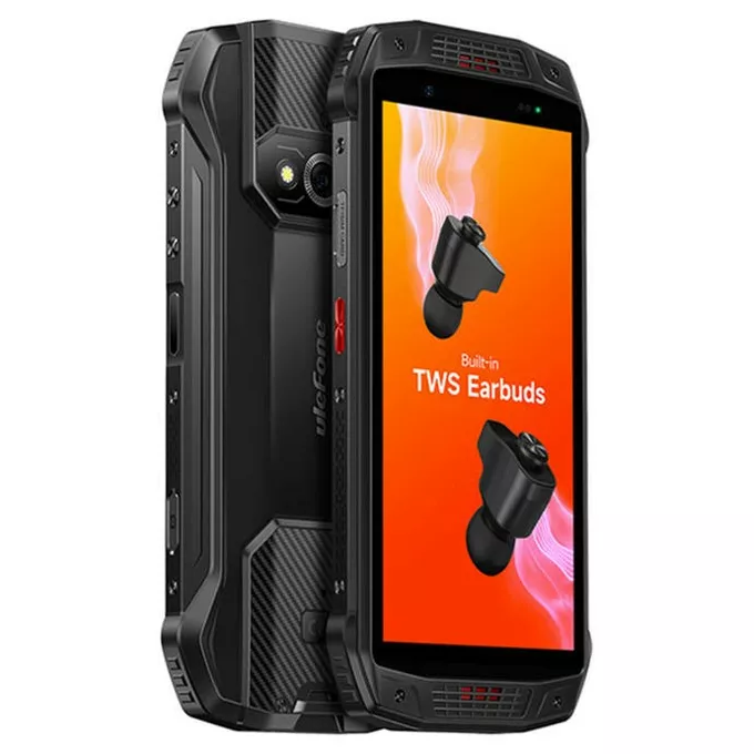 ULEFONE Smartfon Armor 15 6GB/128GB IP68/IP69K 6600mAh DualSIM Wbudowane Słuchawki Czarny