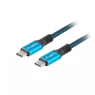 Lanberg Kabel USB-C M/M USB4 1.2m 100W 8K 60HZ czarno-niebieski
