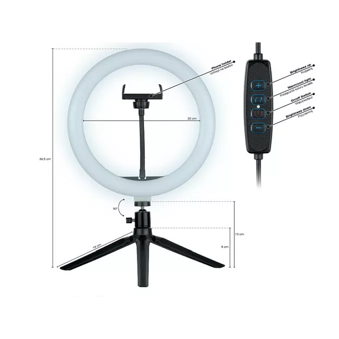 Tracer Lampa pierścieniowa Ring 26 cm z mini statywem