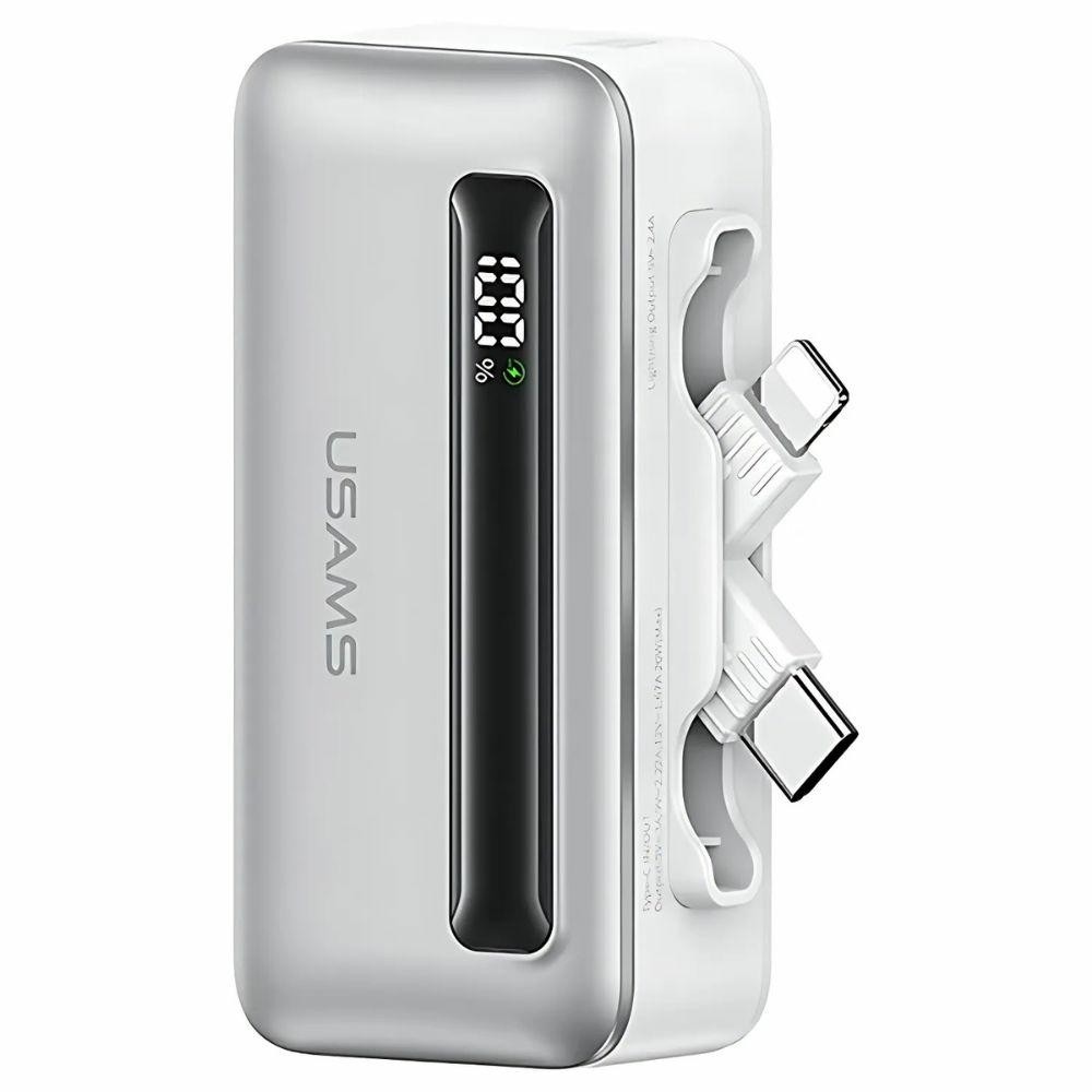 USAMS Powerbank 4500mAh 20W USB-C/Lightning Fast Charge srebrny