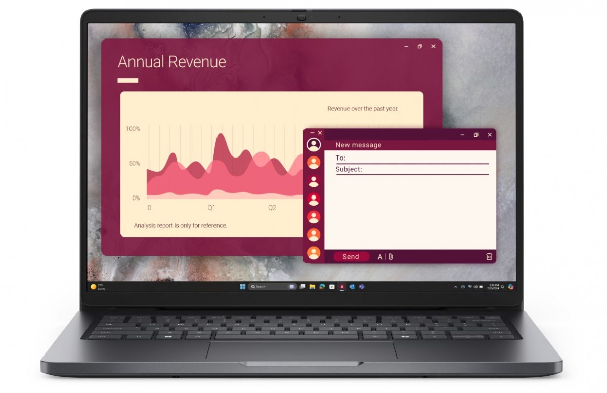 Dell Laptop Dell Pro 14 PC14250 W11P C3 100U/8GB/512GB/14.0 FHD+/INT/FgrPr/FHD/IRCam/Mic/WLAN+BT/BcklKb/3C/3YPS Magnetite color, textured finish