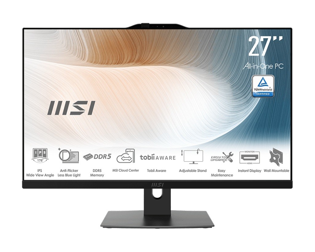 MSI Komputer All-In-One Modern AM272P 1M-1098EU WIN11PRO/ICore5/8GB/500GB/UMA/27cali/czarny