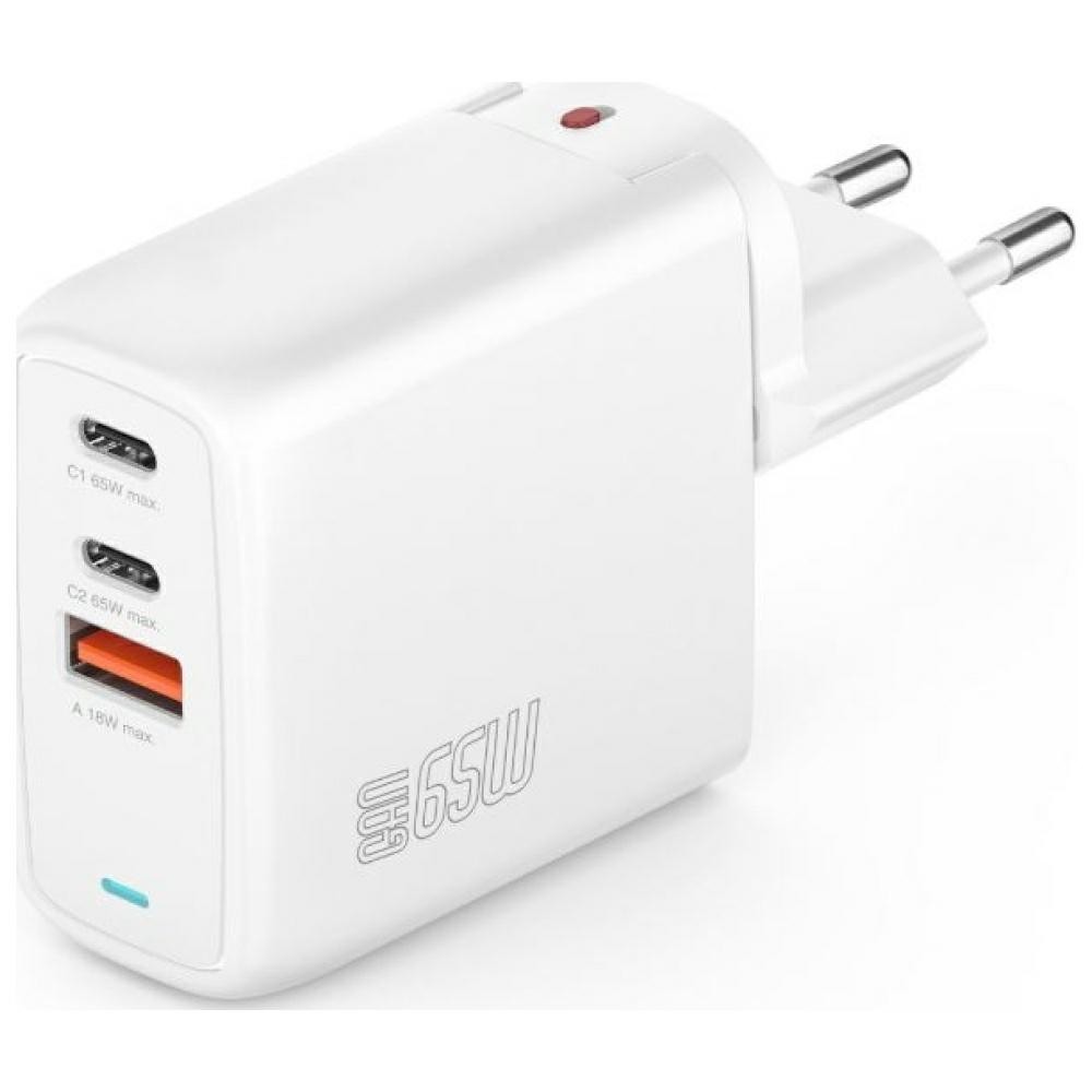 4smarts Ładowarka sieciowa Flex 65W 2xUSB-C + 1xUSB-A Biała