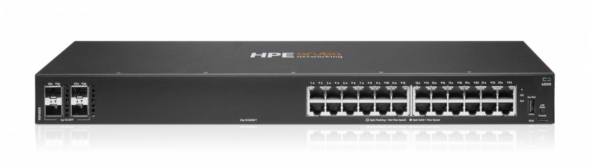 Hewlett Packard Enterprise Przełącznik Aruba Networking CX 6000 24p 10M/100M/1G 4p SFP 1G R8N88B