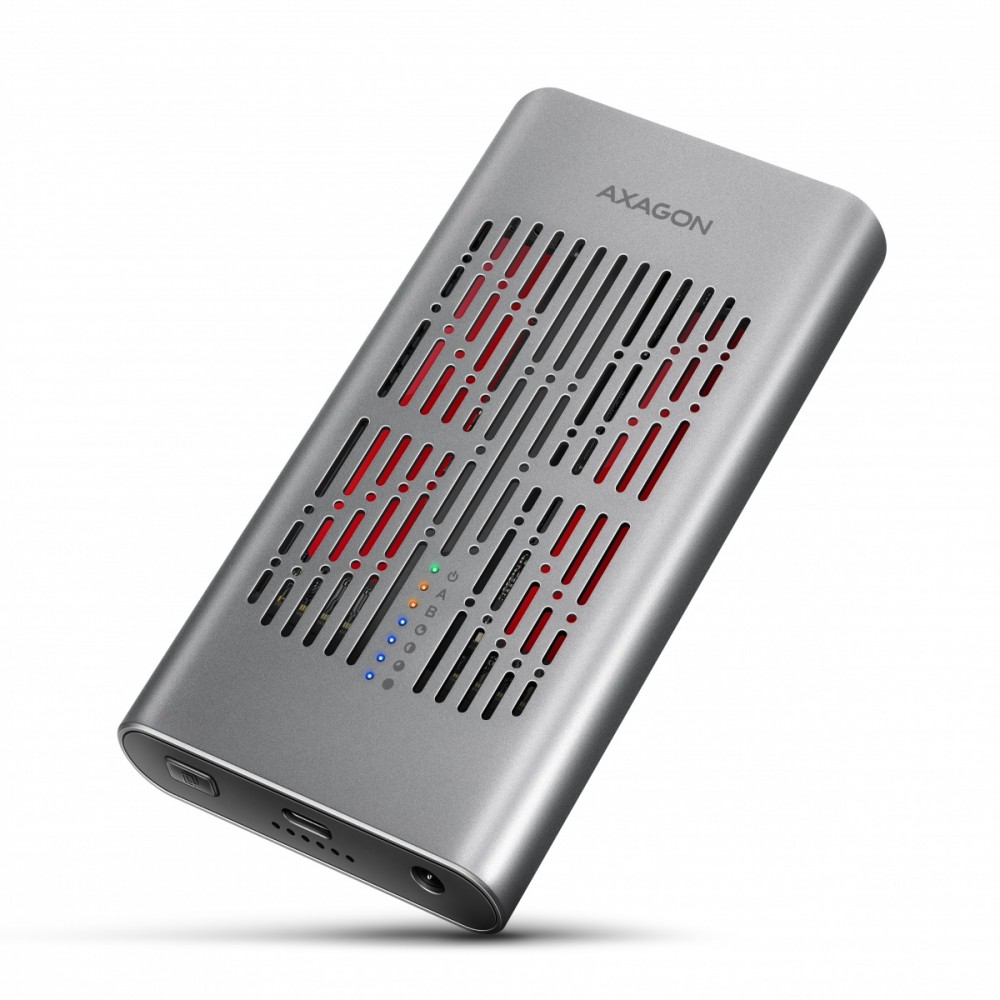 AXAGON EEM2-20GD Obudowa zewnętrzna aluminiowa USB-C 3.2 Gen2x2, Dual NVMe M.2 SSD 20gbps, Clone Master