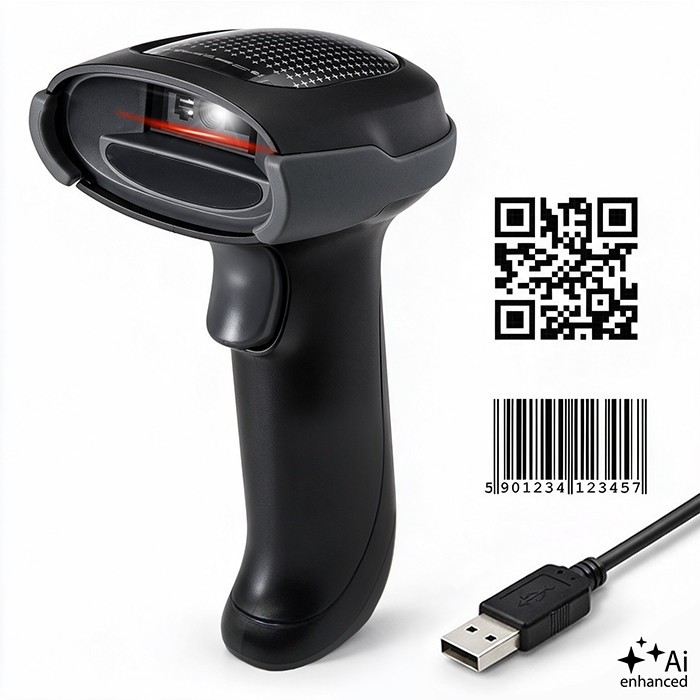 Qoltec Czytnik kodów kreskowych 1D 2D | QR | EAN | USB